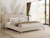 Design Polsterbett LUMARO CLASSIC 200 x 200 cm mit Lattenrost & 12cm hohen Füßen, Doppelbett mit Kopfteil, Konfigurierbar, Foam Matratze - Creme Plüsch - MIRO LUX Bild 1