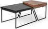 2 Couchtischen Moderner Beistelltisch 120 x 60 x 46 cm Schwarz + Braun Bild 3