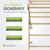 Juskys Sprossenwand für Kinder - mit Klimmzugstange, Indoor Klettergerüst mit Turnringen und Strickleiter, Kletterwand fürs Kinderzimmer, Turnstange Bild 4