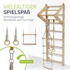 Juskys Sprossenwand für Kinder - mit Klimmzugstange, Indoor Klettergerüst mit Turnringen und Strickleiter, Kletterwand fürs Kinderzimmer, Turnstange Bild 3