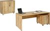 Schreibtisch Set 2 Nuvi, Saphir Eiche Dekor, inkl. Schreibtisch 180 cm, Rollcontainer 3 Schübe & Aktenschrank Bild 2