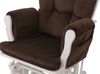 Relaxsessel HWC-C76, Schaukelstuhl Sessel Schwingstuhl mit Hocker Stoff Cord 320g/m² Öko-Tex ~ braun Gestell weiß Bild 5