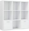 vidaXL Bücherregal Hochglanz-Weiß 98 x 30 x 98 cm Spanplatte [801122] Bild 2
