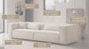 LeGer Home by Lena Gercke 3-Sitzer PIARA, Couch mit Kedernaht, Sofa in Cord, Leinenoptik o. Strukturstoff, schwarze Füße, bequemer Sitzkomfort Bild 4