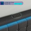 Doppelbett aus Leinenstoff, 140x200 cm, dunkelgrau, mit LED-Beleuchtung am Kopf- und Fußteil, 4 Schubladen aus Eisen und einem USB-Ladeanschluss am Kopfteil Bild 3