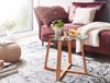 FineBuy Couchtisch Eiche Massivholz / Glas Sofatisch Rund Wohnzimmertisch | Design Stubentisch Modern | Holztisch Kaffeetisch | Tisch Wohnzimmer Echtholz | Klein 58 x 58 x 47 Bild 4