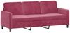 vidaXL 3-Sitzer-Sofa mit Zierkissen, Samt weinrot, 198 x 77 x 80 cm Bild 4
