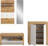 xonox. home Garderobe Jam X8BK6G03 Garderobenkombination Garderoben-Set in Wotan Eiche Nb, weiß, ca. 200 x 191 x 35 cm Bild 3