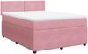 vidaXL Boxspringbett mit Matratze Rosa 140x190 cm Samt 3290033 Bild 3