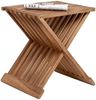 Teak Beistelltisch STEP Natural Hocker Massivholz klappbar Bild 2