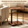 PFCTART Beistelltisch Höhenverstellbarer Beistelltisch mit Rollen, C-Tisch für Sofa (Set, 1-St, MDF & Metall, bis 20 kg belastbar), 45–80 cm höhenverstellbar, Feststellrollen & platzsparendem Bild 3