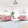 vidaXL 3-tlg. Sofagarnitur mit Kissen und Nackenrollen Rosa Samt 3278424 Bild 3