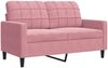 vidaXL 3-tlg. Sofagarnitur mit Kissen und Nackenrollen Rosa Samt 3278424 Bild 5