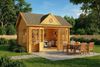 Alpholz Gartenhaus CLOCKHOUSE® Gartenhaus aus Holz in Pinie Holzhaus mit 28 mm Wandstärke Blockbohlenhaus mit Montagematerial Bild 2