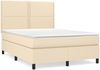 vidaXL Polsterbett mit Matratze Creme 140x200 cm Stoff, Härtegrad: H2 [3141702] Bild 2