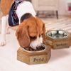 Relaxdays Hunde Napfset mit Holzhalterung Bild 3