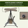 Outsunny Hollywoodschaukel mit Seitentasche, mit verstellbarem Sonnendach, 3-Sitzer, mit verstellbarem Sonnendach, 3-Sitzer Gartenschaukel, 1 tlg, Schaukelbank, belast bis 300kg, für Garten, Terrasse, 196 x 128 x 172 cm, Braun Bild 3