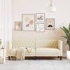 vidaXL Chesterfield-Sofa 3-Sitzer Creme Kunstleder 372667 Bild 3