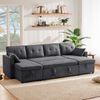 4-Sitzer U-Schlafsofa 270 x 130 x 86 cm aus Baumwoll-Leinenstoff mit Stauraum Bild 4