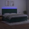 vidaXL Boxspringbett mit Matratze & LED Samt Dunkelgrün 200x200 cm, Härtegrad: H2 [3136026] Bild 4