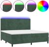 vidaXL Boxspringbett mit Matratze & LED Samt Dunkelgrün 200x200 cm, Härtegrad: H2 [3136026] Bild 2