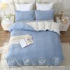 SOULFUL Bettwäsche Set 135x200 Baumwolle Stone Washed Blau Bild 4