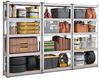 SONGMICS Schwerlastregal, 3er Set, Kellerregal, Lagerregal, 30 x 75 x 150 cm, Regal mit Stahlgestell, bis 650 kg belastbar, 5 verstellbare Ablagen, silbern GLRDE030E03 Bild 4