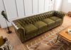 Sofa 4-Sitzer Echtleder 274x82x75 grün CHESTERFIELD #304 Bild 3
