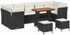 vidaXL Garten-Sofa-Set mit Kissen 10 pcs Schwarz und Creme 3363420 Bild 2