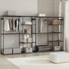 Woltu Kleiderständer, (1 St), Garderobe offen, mit 8 Ablagen Kleiderstange Haken, Schwarz Bild 4