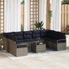 vidaXL Sofa Set mit Kissen 10 pcs Grau Poly-Rattan 3346555 Bild 3