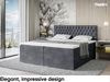 MEBLINI Boxspringbett DALIA 120x220 cm mit Bettkasten - H3/Dunkelgrau Samt Polsterbett - Doppelbett mit Topper & Taschenfederkern-Matratze Bild 2