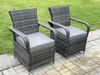 Fimous Rattan Gartenmöbel Essplatz Tisch und Stuhl Set Wicker Patio 6 Stühle Plus Runde Klar Gehärtetes Glas Tisch Bild 3