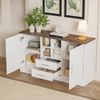 Merax Sideboard 140 x 40 x 79,5 cm, weiße und braune Holzmaserung - 2 Türen, 2 Schubladen Bild 5
