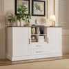 Merax Sideboard 140 x 40 x 79,5 cm, weiße und braune Holzmaserung - 2 Türen, 2 Schubladen Bild 2