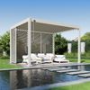 Weide Lamellenwand horizontal Ivory Sand Aluminium als Pergola Sichtschutz Bild 5