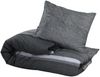 vidaXL Bettwäsche-Set, Baumwolle dunkelgrau, 240x220 cm Bild 3