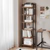 Bücherregal, Regal, Standregal, Schmales Bücherregal, Industrielles Eckregal, Schlankes Regal für Heimbüro, Wohnzimmer, Schlafzimmer, Küche, 6 Ebenen Vintagebraun-Schwarz Bild 3
