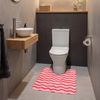 OnlyWow WC-Vorleger Verspielt - Muster - Rot, Höhe 10 mm, Polyester, U-Form, Vorleger mit Ausschnitt, Toilettenvorleger, Toilettenteppich Bild 4