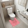 OnlyWow WC-Vorleger Verspielt - Muster - Rot, Höhe 10 mm, Polyester, U-Form, Vorleger mit Ausschnitt, Toilettenvorleger, Toilettenteppich Bild 2