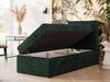 Boxspringbett TILIANO 90x200 Cord inkl. Bettkasten, Einzelbett 7-Zonen Multipocket-Matratze & Topper, Modernes Design mit hohem Kopfteil - Dunkelgrün Cordstoff - H3 - Topper Visco Bild 3