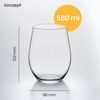 KONZEPT Gläser-Set 4-teilig – 580 ml große Gläser für Wasser, Saft, Wein & Cocktails, 4-tlg, Ergonomische Form, Leicht, Spülmaschinenfest, Stabil, Transparent Bild 3