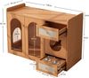 Sideboard 120x45x76 cm, 5‑in‑1 Katzenmöbel mit verstecktem Katzenklo, Futternapf-Schublade und Nussbaumoptik，Walnuss Bild 5