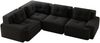 4-Sitzer Sofa 382x104x69 cm aus Cordstoff rahmenlos modular, schwarz Bild 5