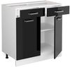 Unterschrank R-Line Schwarz Hochglanz 80 cm mit Schubladen und Türen, ohne Arbeitsplatte Vicco Bild 5