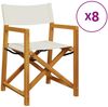 vidaXL Klappbare Gartenstühle 8 Stk. Cremeweiß Stoff 3208918 Bild 2