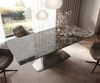 Esstisch Edge 180-220x100 Keramik Emperador Extra Lucidato Dunkelbraun Wave Edelstahl ausziehbar Bild 4
