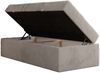 Boxspringbett 90x200 Polsterbett ZERO 90 Einzelbett ohne Kopfteil, inkl. Stauraum & Multipocket-Matratze, Hotelbett - Hellgrau Plüsch - H3 - Topper Visco Bild 5