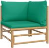 vidaXL 3-tlg. Garten-Lounge-Set mit Grünen Kissen Bambus 3155151 Bild 4