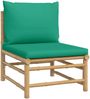 vidaXL 3-tlg. Garten-Lounge-Set mit Grünen Kissen Bambus 3155151 Bild 5